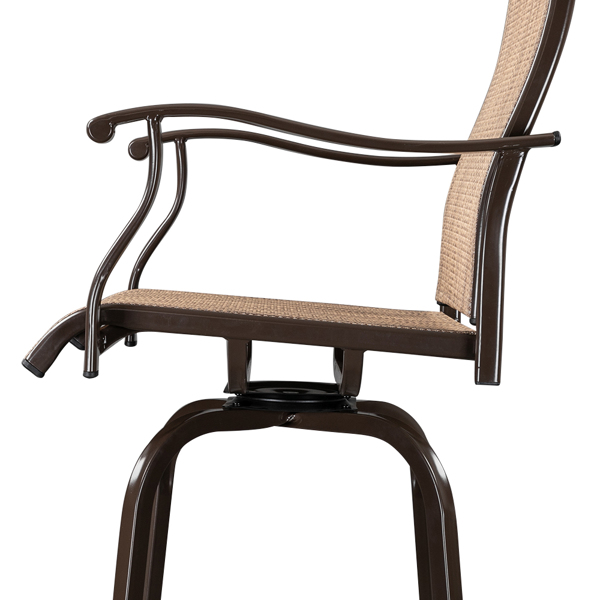 2pc棕色铁艺旋转吧椅 （仅包含椅子）-8