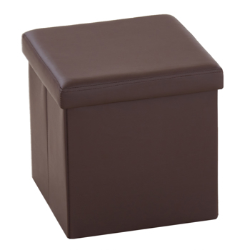  光面 PVC 密度板 可折叠储物 脚凳 38*38*38cm 深棕色  PVC-3 N201-BQ
