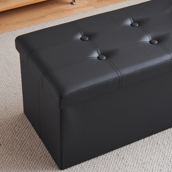  光面拉点 PVC 密度板 可折叠储物 脚凳 110*38*38cm 黑色PVC-1 N201-BQ-11
