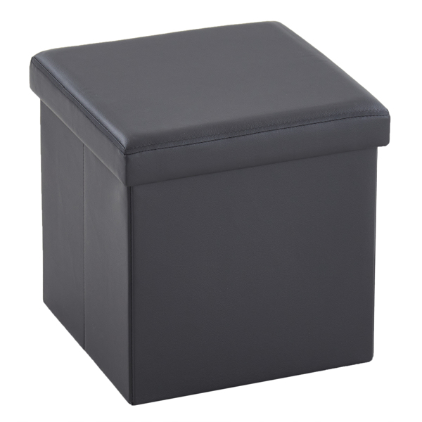  光面 PVC 密度板 可折叠储物 脚凳 38*38*38cm 黑色  PVC-1 N201-BQ-27