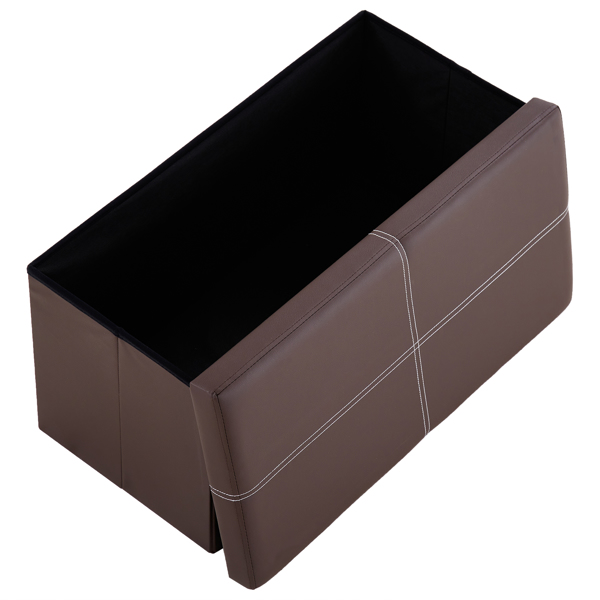  光面带线条 PVC 密度板 可折叠储物 脚凳 76*38*38cm 深棕色PVC-3 N201-BQ-2