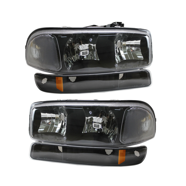 大灯总成-99-06 GMC sierra Halogen Headlamp Black-1