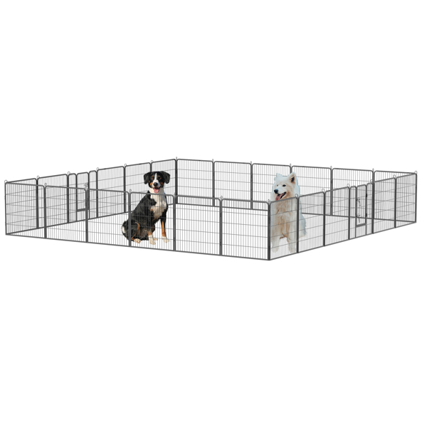 32英寸24面板户外重型围栏，临时宠物围栏-1