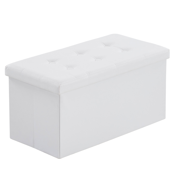  光面拉点 PVC  密度板 可折叠储物 脚凳 FR 76*38*38cm 纯白色PVC-15 N201-BQ-1