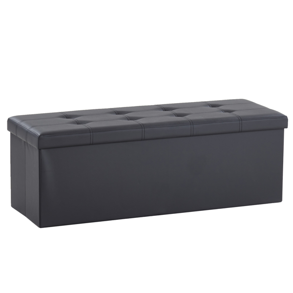  光面拉点 PVC 密度板 可折叠储物 脚凳 110*38*38cm 黑色PVC-1 N201-BQ-32