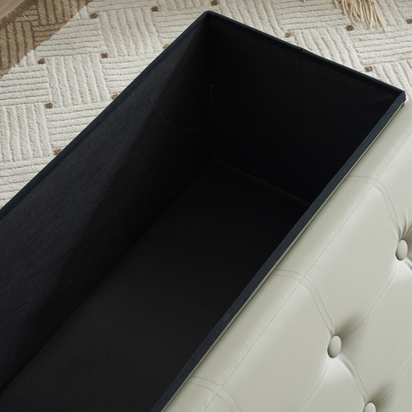 光面拉点 PVC 密度板 可折叠储物 脚凳 76*38*38cm 橡灰色PVC-30 N201-BQ-17