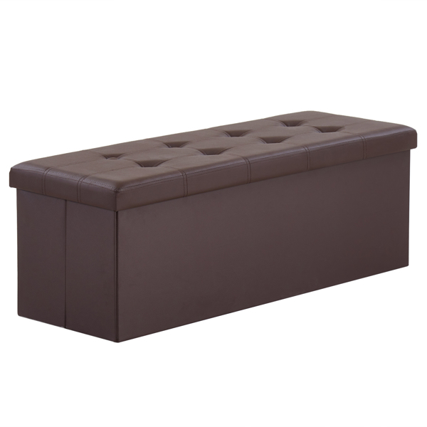  光面拉点 PVC 密度板 可折叠储物 脚凳 110*38*38cm 深棕色PVC-3 N201-BQ-2