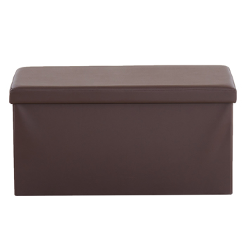  光面 PVC 密度板 可折叠储物 脚凳 76*38*38cm 深棕色PVC-3 N201-BQ