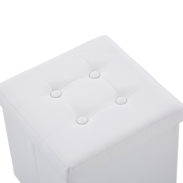  拉点 PVC 密度板 可折叠储物 脚凳 GB-英标 38*38*38cm 纯白色PVC-15 N201-BQ-18