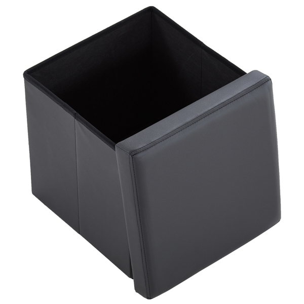  光面 PVC 密度板 可折叠储物 脚凳 38*38*38cm 黑色  PVC-1 N201-BQ-2