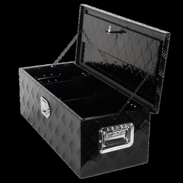 MT018053    工具箱  黑色，尺寸30"*13"*10"，花纹五条，单锁，双链条，铝板1.3mm，内部带隔板-10