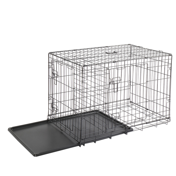 36寸 铁 可折叠 带分隔栏 塑料托盘 黑色 猫狗笼 N001-16