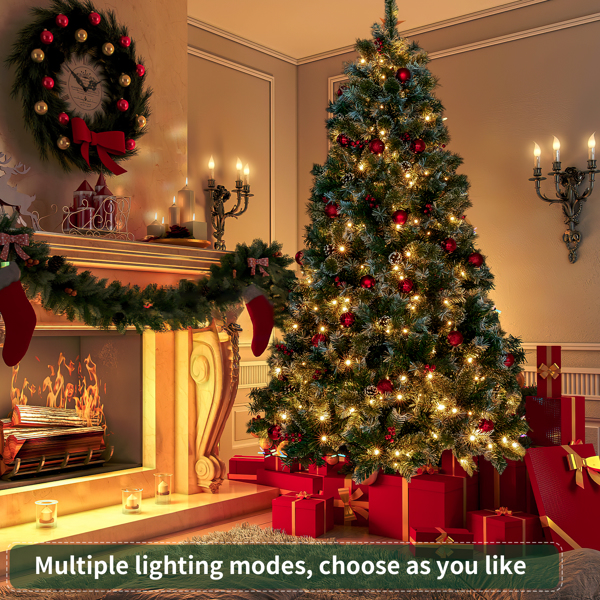 6.5英寸植绒圣诞树预亮带350灯，1200头，8种模式调节-6