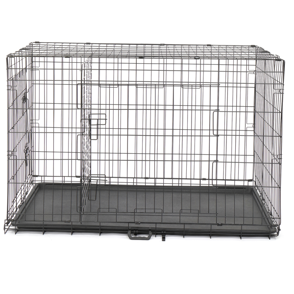  48寸 铁 可折叠 带分隔栏 塑料托盘 黑色 猫狗笼 N001-7
