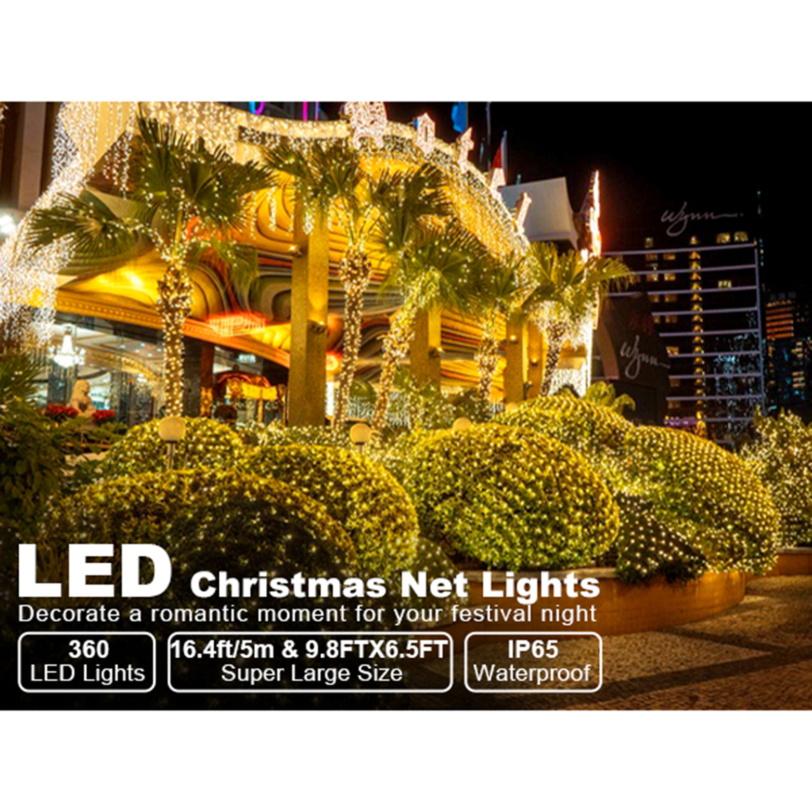 360 Net Christmas Lights Remote Control 8 Modes Connectable Outdoor Indoor