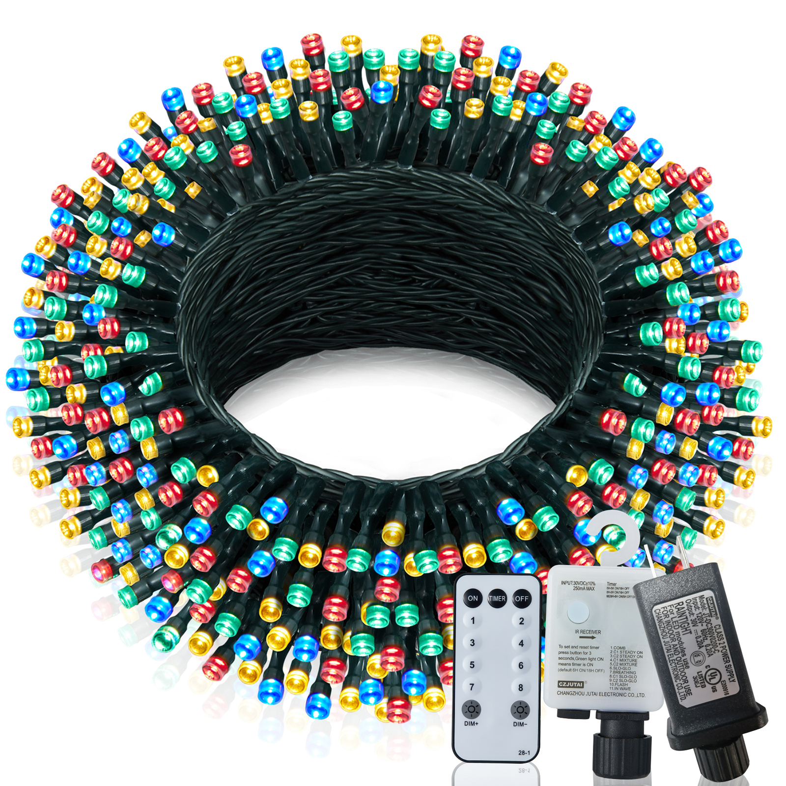 197FT Waterproof Christmas String Lights 580 Lights 8 Modes Timer Outdoor