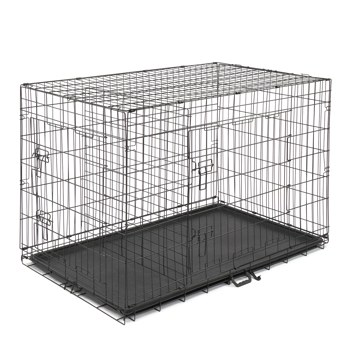  48寸 铁 可折叠 带分隔栏 塑料托盘 黑色 猫狗笼 N001