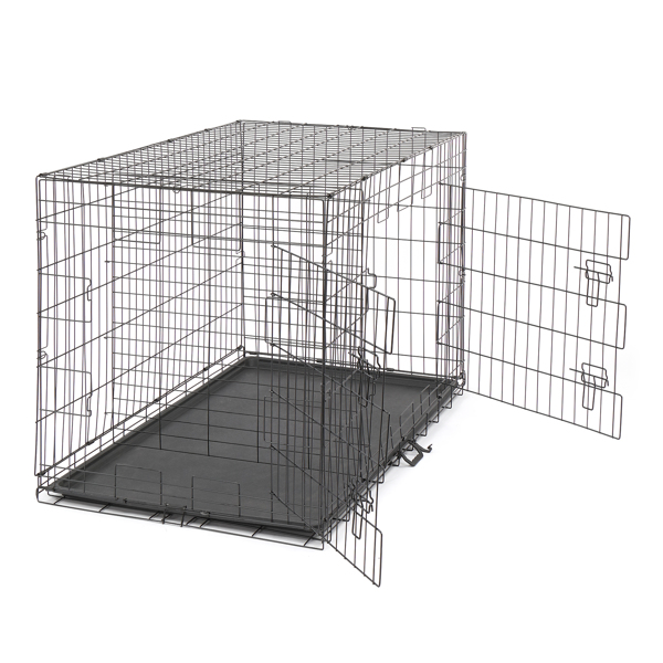  48寸 铁 可折叠 带分隔栏 塑料托盘 黑色 猫狗笼 N001-5
