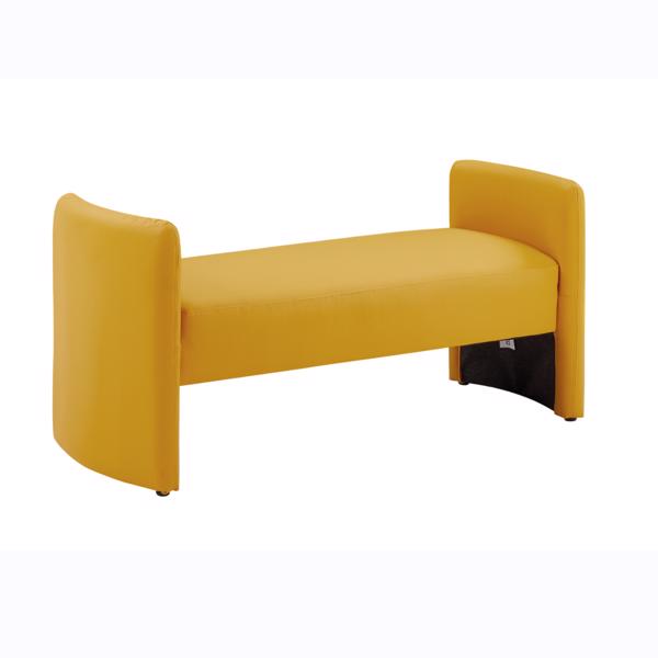 黄色，猫爪布卧室休闲长方形沙发凳-5