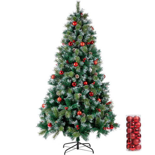 6.5英寸植绒圣诞树预亮带350灯，1200头，8种模式调节-1