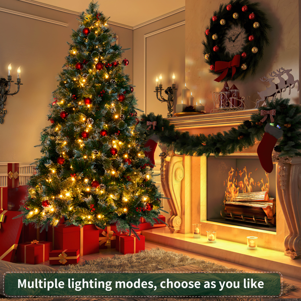 7.5英寸圣诞树预亮带450灯，1500头，8种模式调节-5