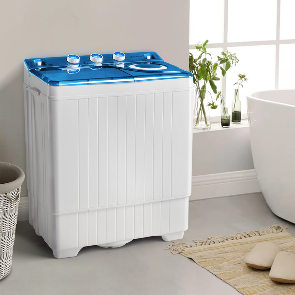  美规 XPB65-2288S 26lbs（18lbs 8lbs） 洗衣机 110V 110V,420W 双桶 带排水泵 仪表盖板条 塑料 蓝色盖板 带白色圆环 半自动-23
