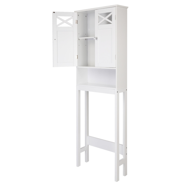  白色 油漆面密度板 三胺贴面刨花板 双门 带叉造型  马桶柜 浴室立柜 N201（门把手随机）-23