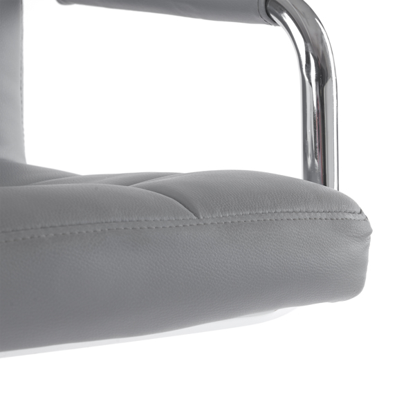  2pcs 高款配圆盘60-80cm带扶手 钢管 PU革 吧椅 靠背六格设计 灰色 N201-11