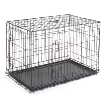  36寸 铁 可折叠 带分隔栏 塑料托盘 黑色 猫狗笼 N001