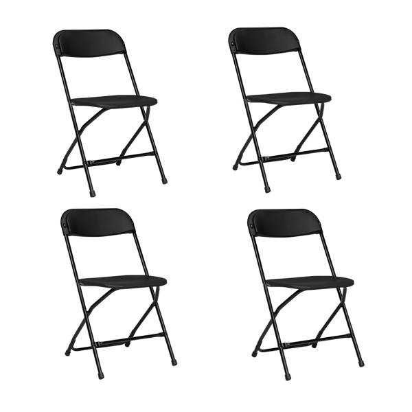  4pcs 注塑经典款 黑色 XN 庭院塑料折叠椅 N001-2
