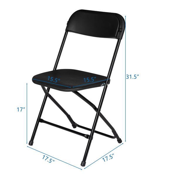  4pcs 注塑经典款 黑色 XN 庭院塑料折叠椅 N001-14