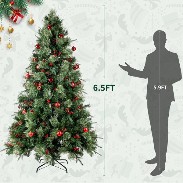 6.5英寸圣诞树预亮带350灯，1200头，8种模式调节-6