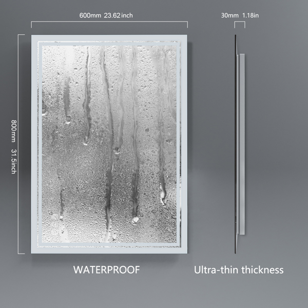 24 x 32 LED背光镜带灯浴室梳妆台，3色LED浴室镜，防雾，可调光，CRI90+，触摸按钮，防水，水平/垂直，照明壁挂式【周末无法发货，请谨慎下单】-7