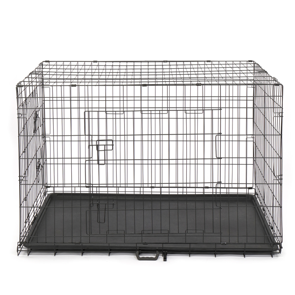  48寸 铁 可折叠 带分隔栏 塑料托盘 黑色 猫狗笼 N001-9