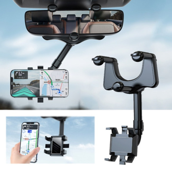 后视镜电话支架用于汽车安装电话和GPS支架通用旋转可调式支架