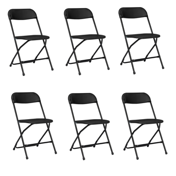  6pcs 注塑经典款 黑色 XN 庭院塑料折叠椅 N001