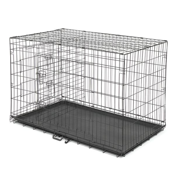  48寸 铁 可折叠 带分隔栏 塑料托盘 黑色 猫狗笼 N001-8
