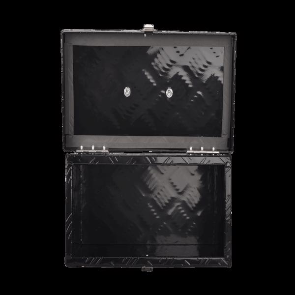 MT018008 16寸迷你箱，黑色，2个拉手，一个搭扣 花纹五条，单锁，单弹簧-5