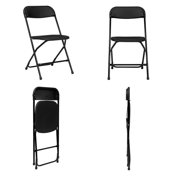  4pcs 注塑经典款 黑色 XN 庭院塑料折叠椅 N001-3