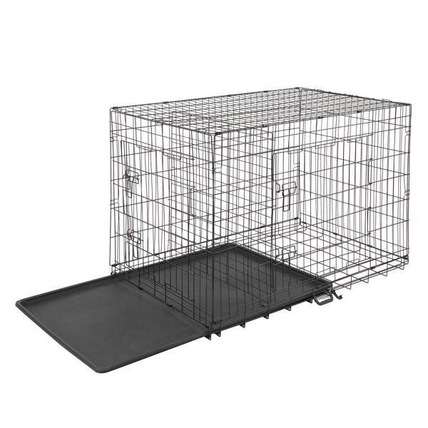 48寸 铁 可折叠 带分隔栏 塑料托盘 黑色 猫狗笼 N001-12