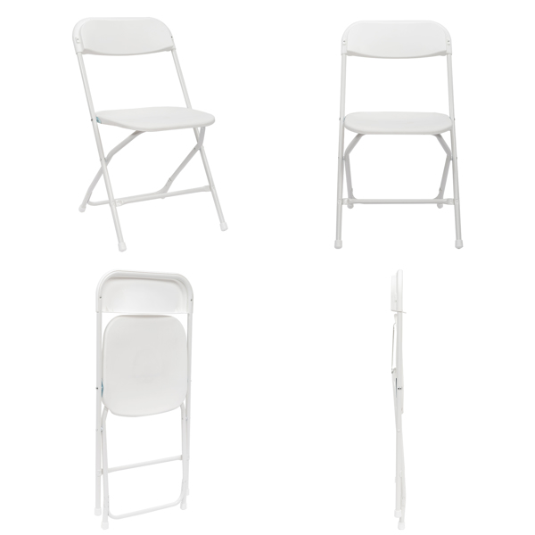 6pcs 注塑经典款 白色 XN 庭院塑料折叠椅 N001-2