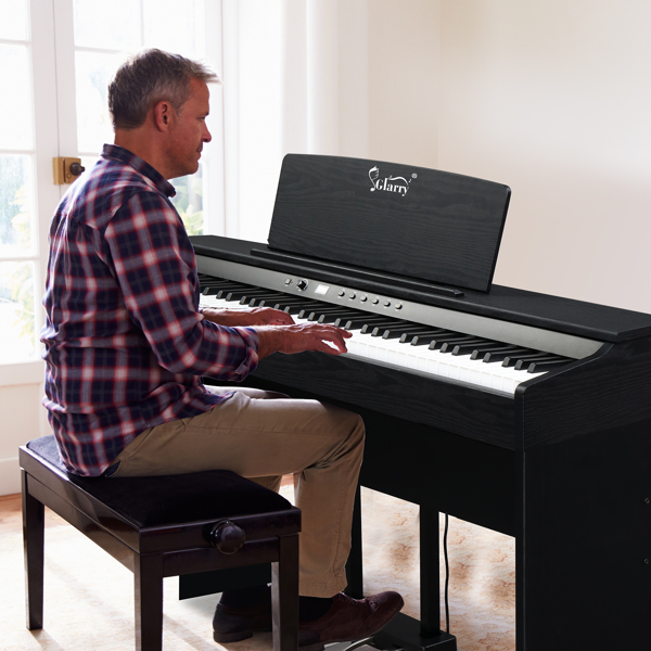 【AM不售卖】Glarry GDP-105/8816A 88键标准重锤键盘 立式 黑色 电钢琴-13