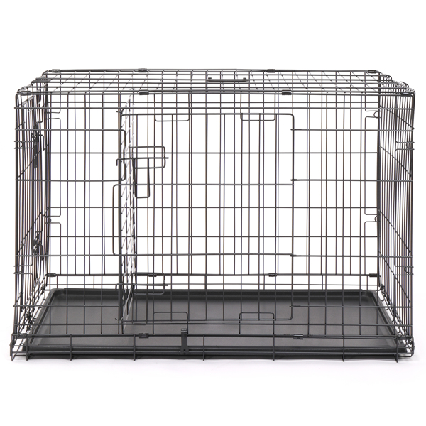 36寸 铁 可折叠 带分隔栏 塑料托盘 黑色 猫狗笼 N001-20