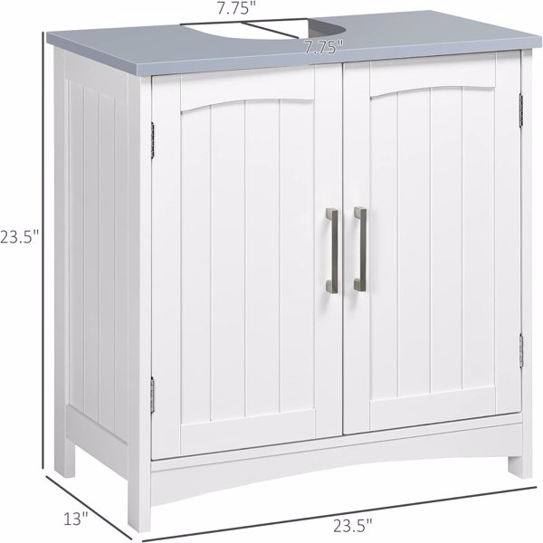 底座水槽储物柜，带双门的水槽下柜，白色-AS （Swiship-发货）（WalMart禁售）-8