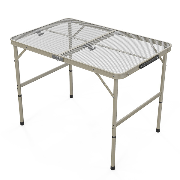  3ft 枪色 户外折叠桌 铝制框架 铁网格桌面 长方形 2个高度 N001-1