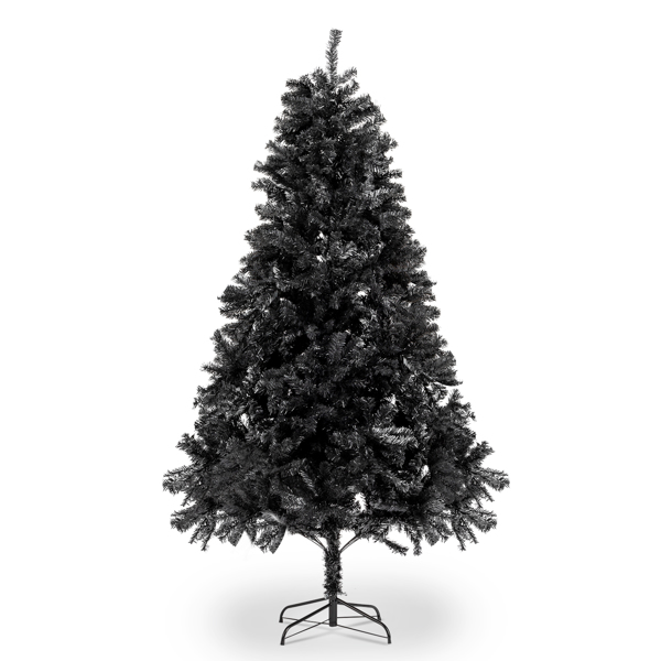  6ft 黑色 1600枝头 PVC材质 圣诞树 CT0BK6 S201 美国--替换编码：	36564136-6