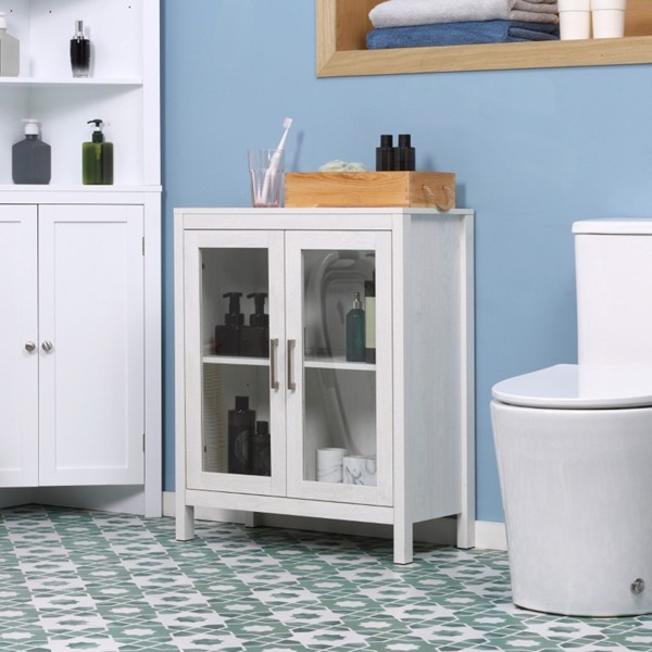 浴室储物柜-白色&胡桃木 （Swiship-发货）（WalMart禁售）-1