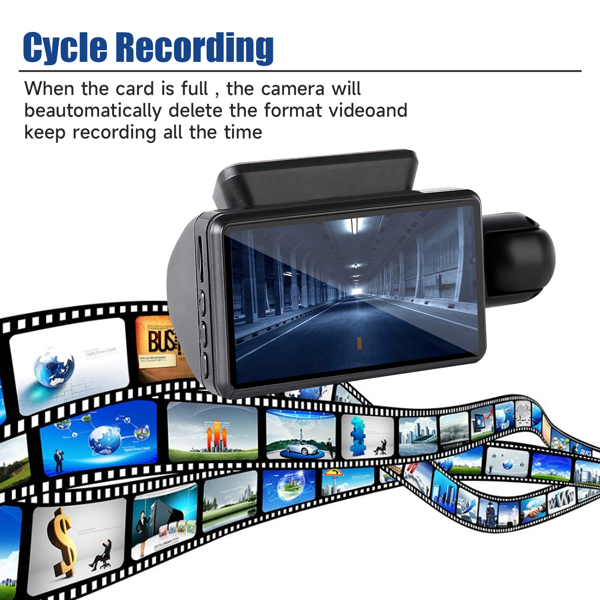 1080P双镜头车载DVR行车记录仪录像机G传感器前后摄像头-5