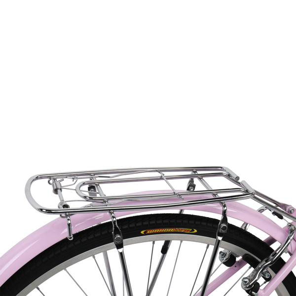  高碳钢 26in 粉色 通勤自行车 V刹 7速 150kg N002-25