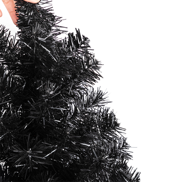  6ft 黑色 1600枝头 PVC材质 圣诞树 CT0BK6 S201 美国--替换编码：	36564136-21